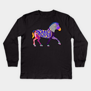 Geometric Horse Kids Long Sleeve T-Shirt